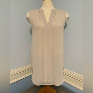 H&M - sleeveless semi sheer neutral tunic blouse
